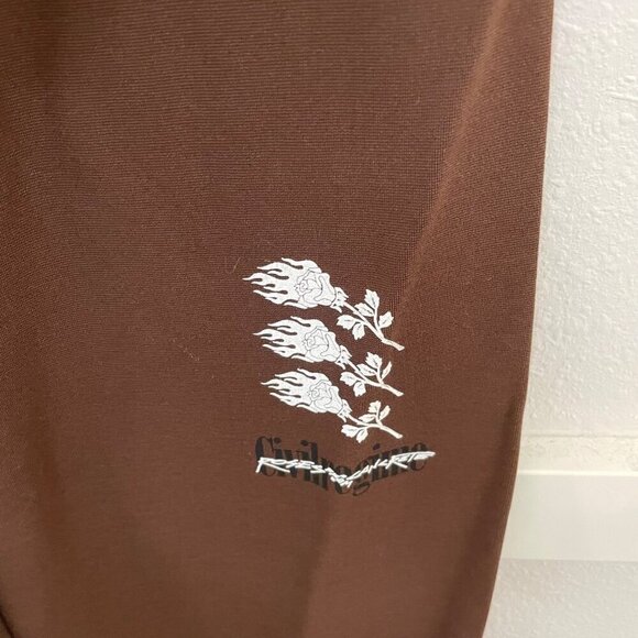 NWT Civil Regime Eternal Bloom Sculpt Flare Leggings Mocha Brown Size S - Picture 4 of 8